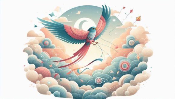 Download Kite Soaring Above Soft Clouds - Soft clouds Collection