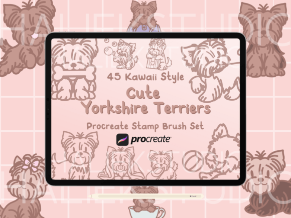 Download Yorkshire Terrier Procreate Stamp Brush - Terrier Collection