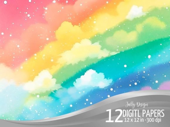 Download Pastel Rainbow Colors with Soft Clouds - Soft clouds Collection