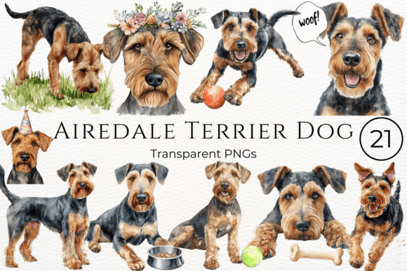 Download Airedale Terrier Dog Watercolor Clipart - Premium Resources
