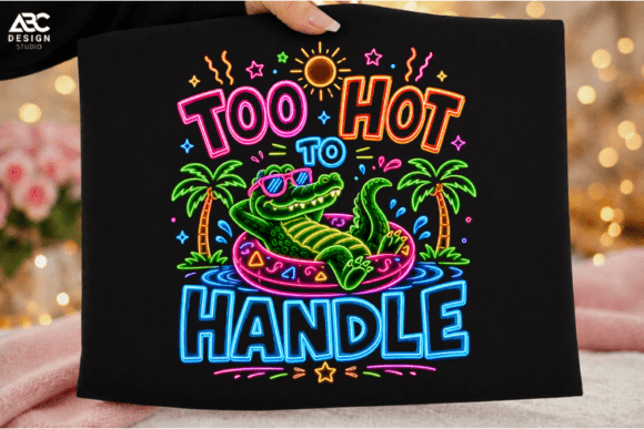 Download Too Hot to Handle Retro Neon Alligator - Premium Resources