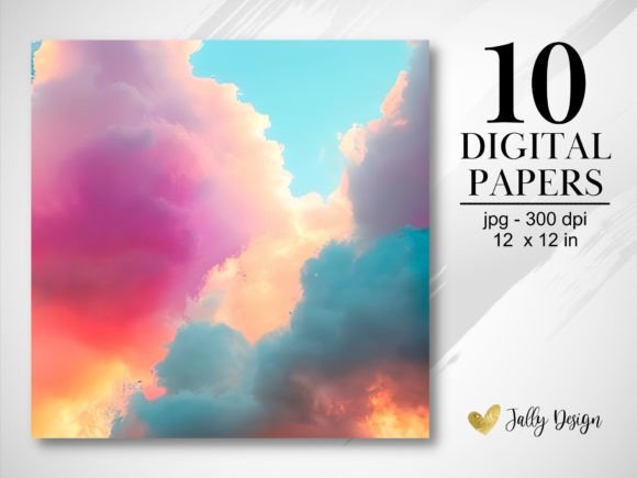 Download Soft Clouds Textures. Digital Paper Pack - Soft clouds Collection
