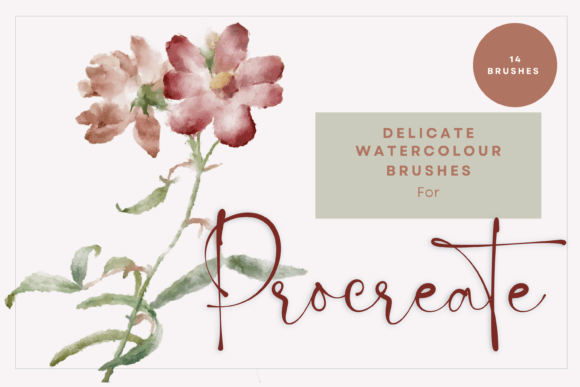 Download 14 Delicate Watercolor Brushes Procreate - Watercolor brushes procreate Collection