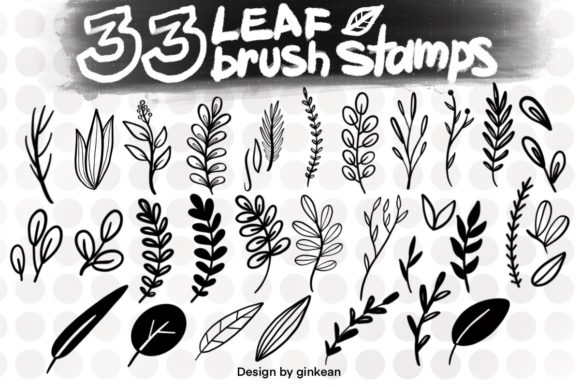 Download 33 Leaf Brush Stamps for Procreate&nbsp; - Leaf brush Collection